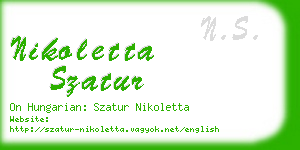 nikoletta szatur business card